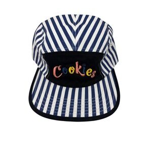Cookies SF 5 Panel Camper Hat Blue White Striped Adjustable Streetwear